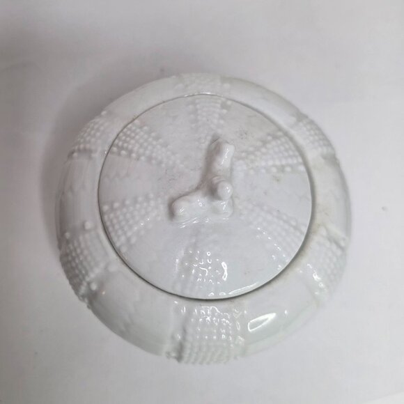 Paris Royal White Porcelain Sea Urchin Trinket Box - Picture 3 of 7